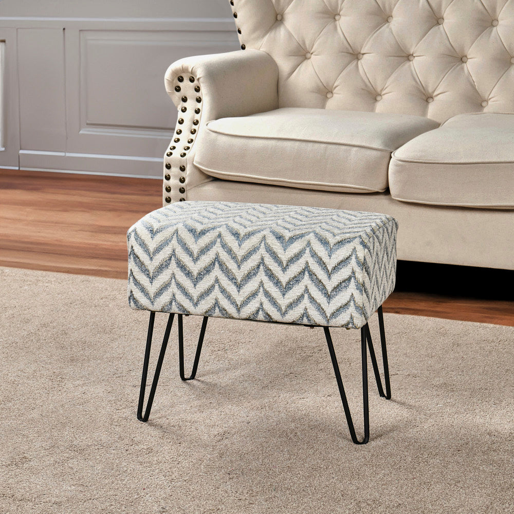 Jacquard Chenille Ottoman