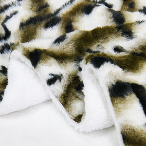 FAUX FUR THROW WITH SHERPA BACKING