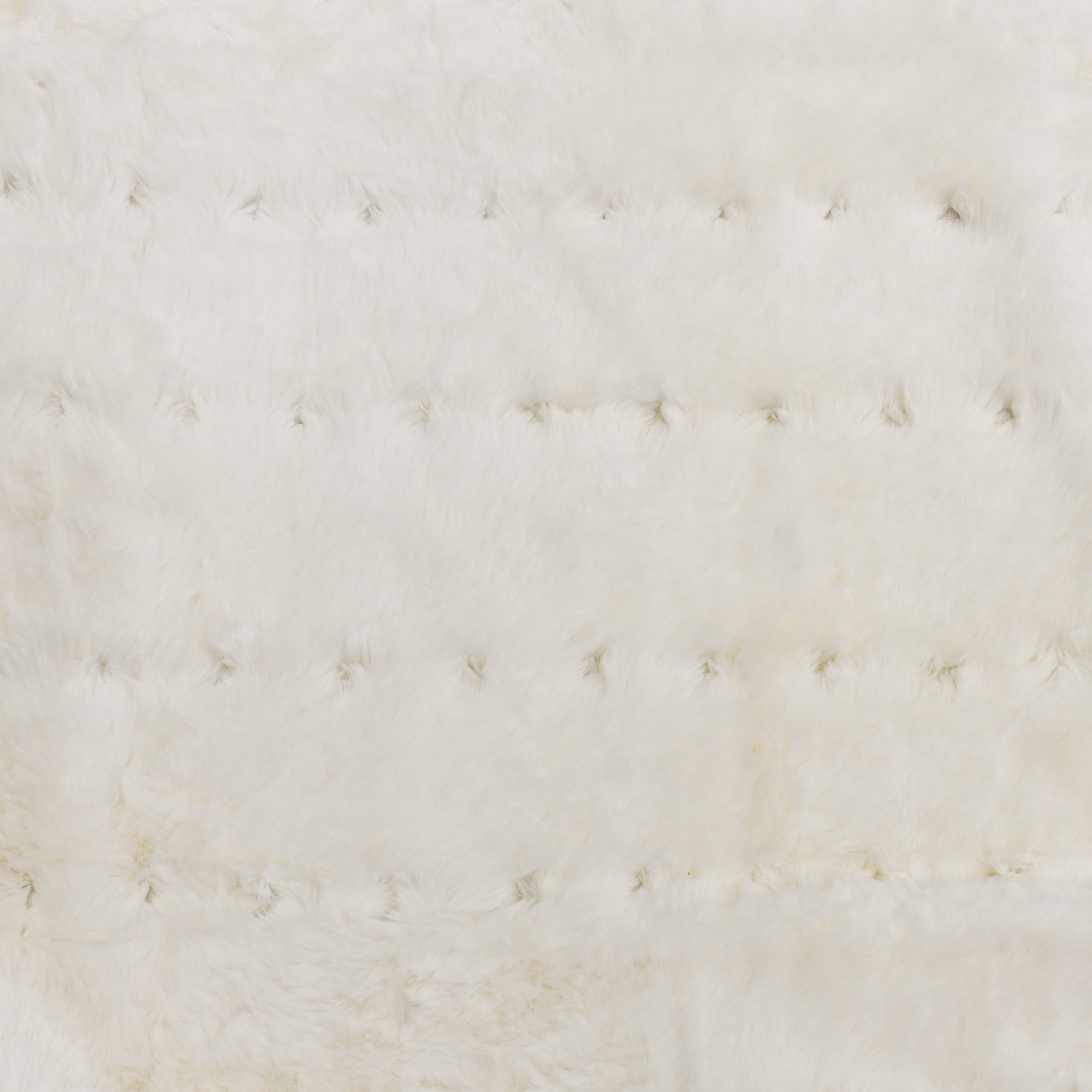 STITCHING JACQUARD FAUX FUR THROW - Antique White