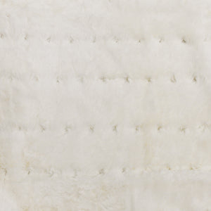 STITCHING JACQUARD FAUX FUR THROW - Antique White