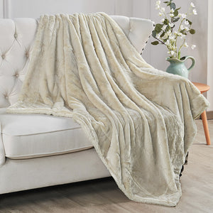 PLAIN FAUX FUR THROW