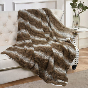 FAUX FUR THROW WITH SHERPA BACKING