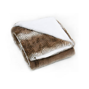 FAUX FUR THROW WITH SHERPA BACKING