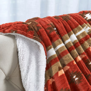 SOUTHWEST FAUX FUR SHERPA THROW