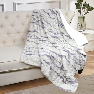 FAUX FUR THROW WITH SHERPA BACKING