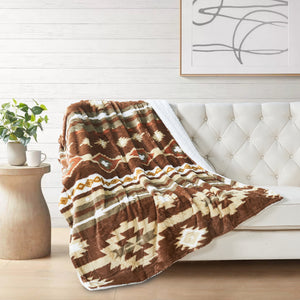 SOUTHWEST FAUX FUR SHERPA THROW