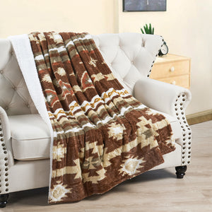 SOUTHWEST FAUX FUR SHERPA THROW