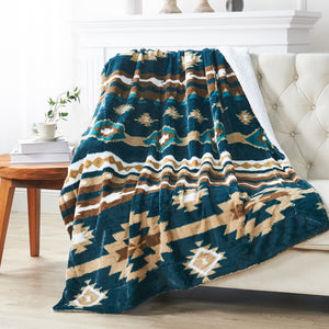 SOUTHWEST FAUX FUR SHERPA THROW