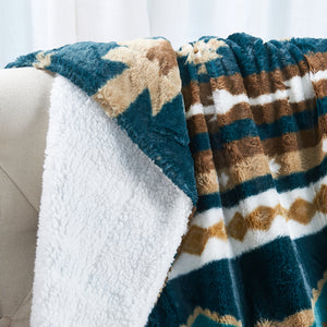 SOUTHWEST FAUX FUR SHERPA THROW