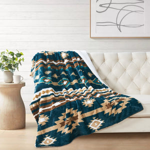 SOUTHWEST FAUX FUR SHERPA THROW