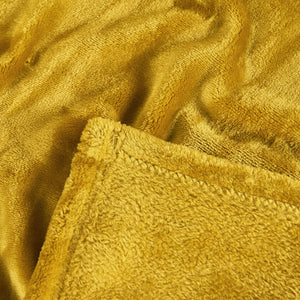 SOLID COLOR FLANNEL FLEECE BLANKET GOLDEN SPICE