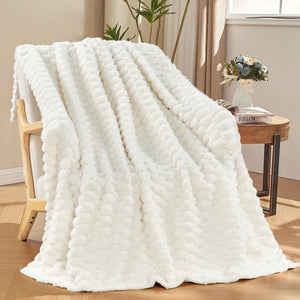 Textured Faux Fur Throw