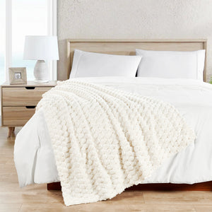 Textured Faux Fur Throw