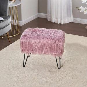 Mongolian Fur Ottoman