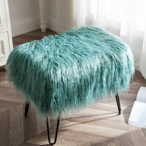 Mongolian Fur Ottoman