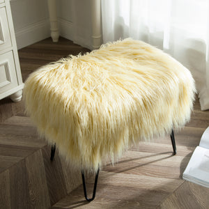 Mongolian Fur Ottoman