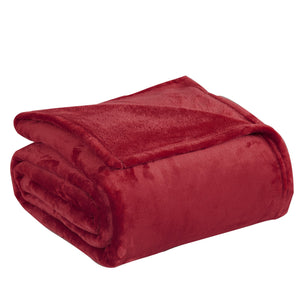 SOLID COLOR FLANNEL FLEECE BLANKET WINE