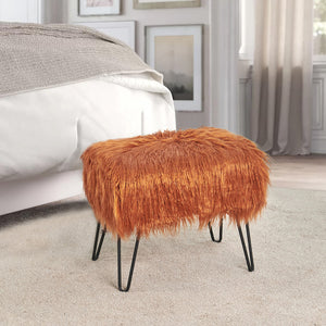 Mongolian Fur Ottoman