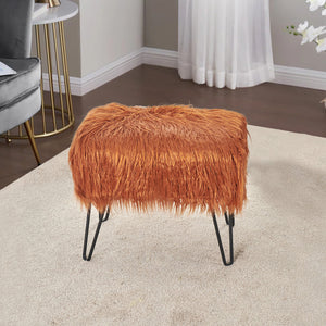 Mongolian Fur Ottoman