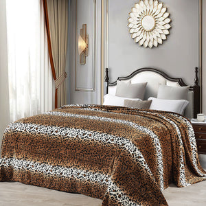 ANIMAL PRINT FLANNEL FLEECE BLANKET ST LEOPARD