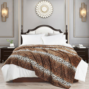 ANIMAL PRINT FLANNEL FLEECE BLANKET ST LEOPARD