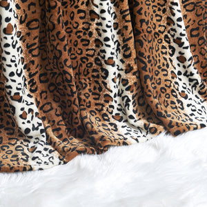 ANIMAL PRINT FLANNEL FLEECE BLANKET ST LEOPARD