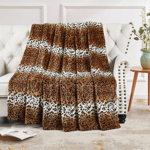 ANIMAL PRINT FLANNEL FLEECE BLANKET ST LEOPARD