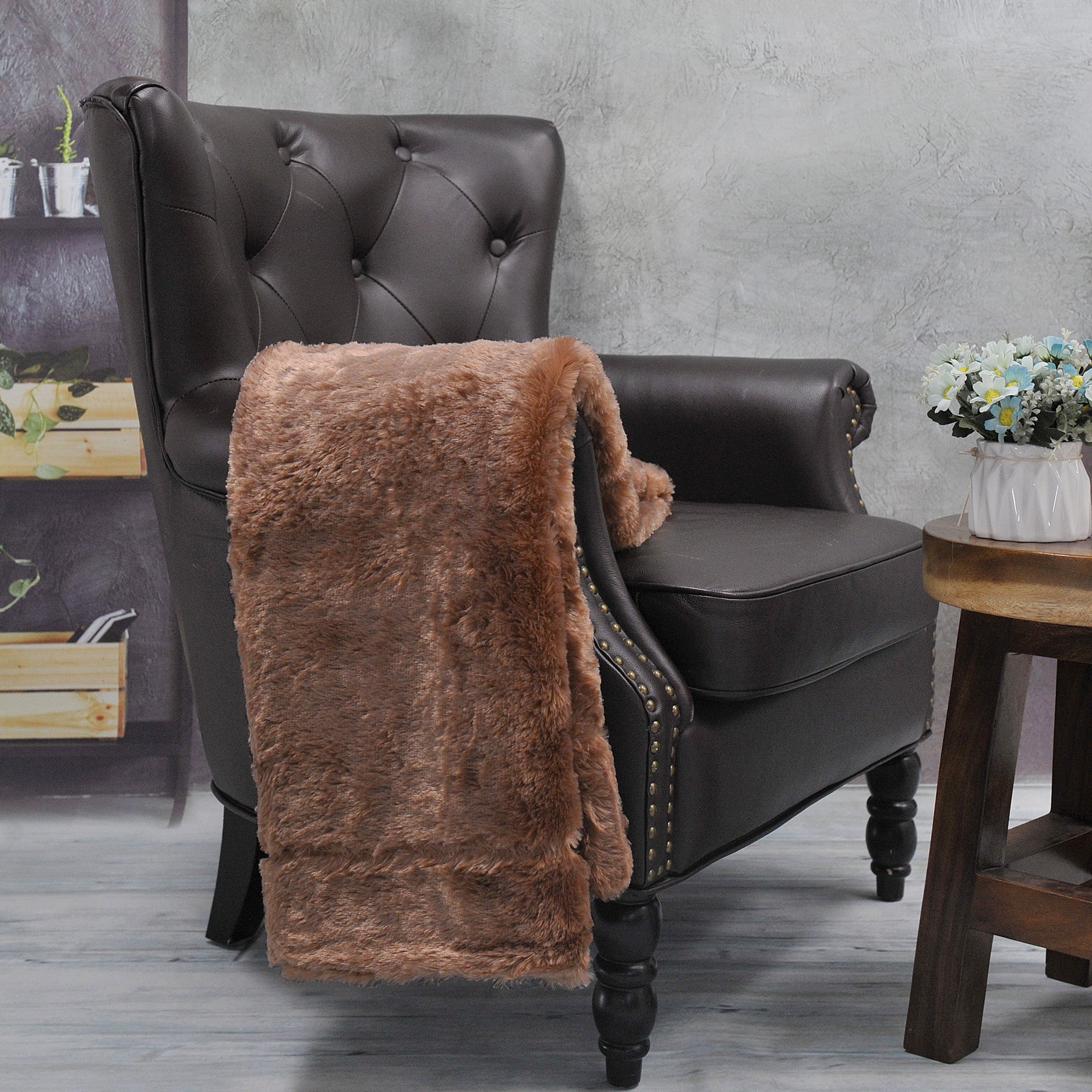 SERENGETI DOUBLE SIDED FAUX FUR THROW