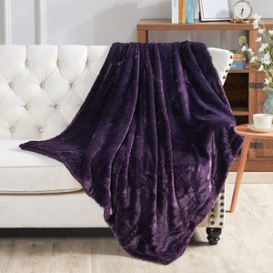 PLAIN FAUX FUR THROW