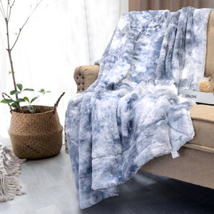 TIE DYED DOUBLE SIDED FAUX FUR THROW