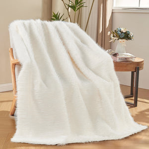 Textured Faux Fur Throw