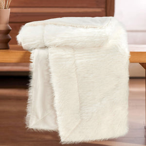 Textured Faux Fur Throw